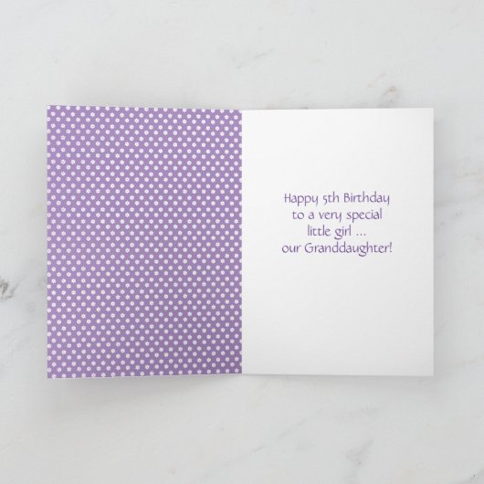 Grootdochter, 5th Birthday, Prinses Kaart (Binnen)