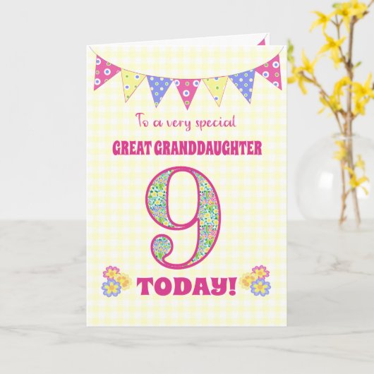Grootdochter 9th Birthday Primroses Kaart (Gele Bloem)