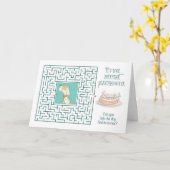 Grootdochter Amathday Puzzle Maze Dog Kaart (Gele Bloem)