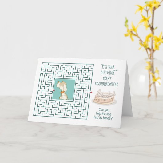 Grootdochter Amathday Puzzle Maze Kaart (Gele Bloem)