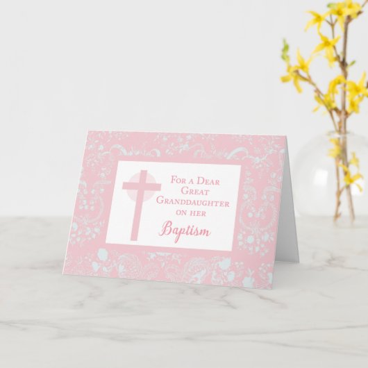 Grootdochter Baptism Religieuze Gefeliciteerd Kaart (Gele Bloem)