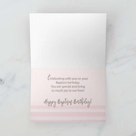 Grootdochter Baptisme Birthday Eigen naam Roze Kaart (Binnen)