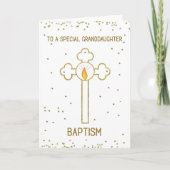 Grootdochter Baptisme Gold Cross Kaart (Voorkant)