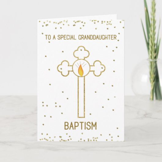 Grootdochter Baptisme Gold Cross Kaart (Voorkant)