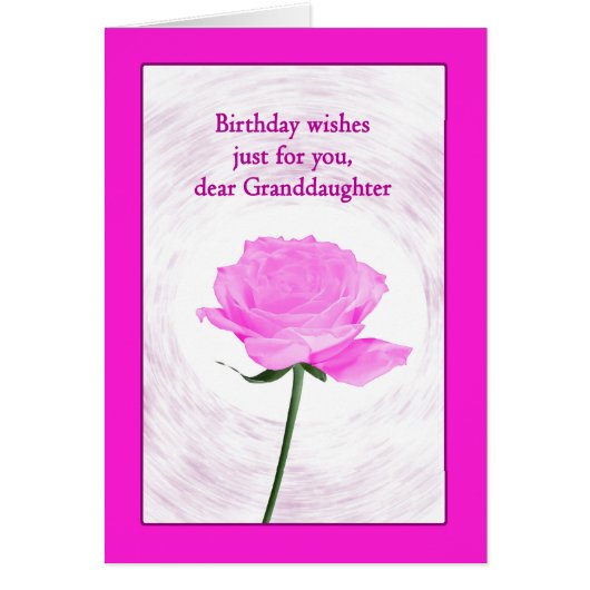 Grootdochter Birthday Beauful Pink Rose (Voorkant)