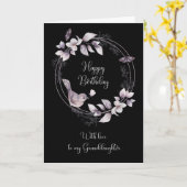 Grootdochter Birthday Bird en Butterflies Kaart (Gele Bloem)