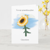 Grootdochter Birthday Blue Sky Yellow Sunflower Kaart (Gele Bloem)