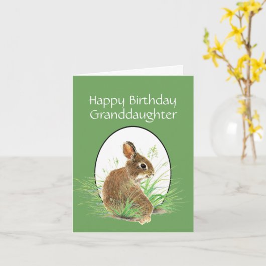 Grootdochter Birthday Bunny Love Grandma Grandpa Kaart (Gele Bloem)