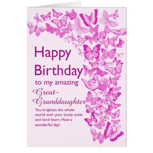 Grootdochter Birthday Butterflies (Voorkant)