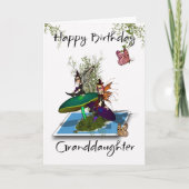 Grootdochter Birthday Card - Cute Gothic Fairies Kaart (Voorkant)
