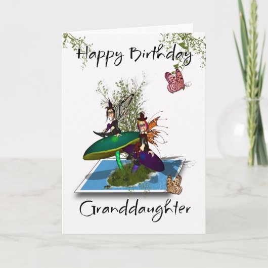 Grootdochter Birthday Card - Cute Gothic Fairies Kaart (Voorkant)