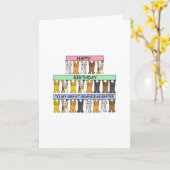 Grootdochter Birthday, Cartoon Katten. Kaart (Gele Bloem)