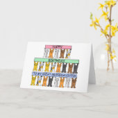 Grootdochter Birthday, Cartoon Katten. Kaart (Gele Bloem)