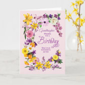Grootdochter Birthday Flower Lijst Card Kaart (Gele Bloem)