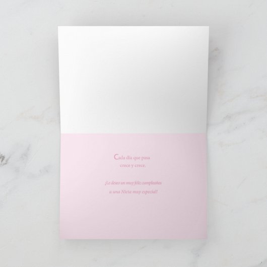 Grootdochter Birthday Roos Kaart (Binnen)