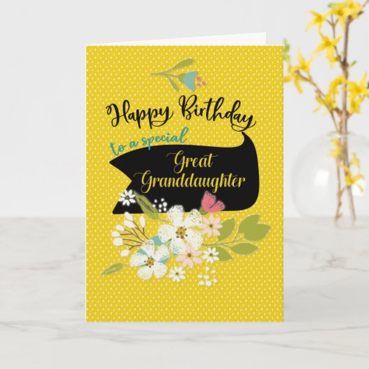 Grootdochter  Birthday Wish Kaart (Gele Bloem)