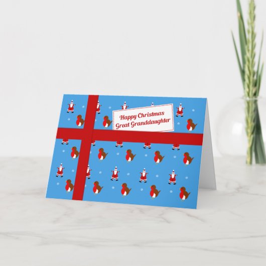 Grootdochter blauw kerstpakket feestdagen kaart (Voorkant)