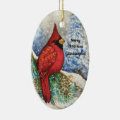 Grootdochter Bright Red Kardinaal kerstvogel Keramisch Ornament (Rechts)