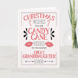 Grootdochter Candy Cane Kisses Kerstmis Feestdagen Kaart