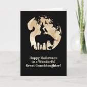 Grootdochter Cute Witch Halloween Unicorn Kaart (Voorkant)
