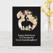 Grootdochter Cute Witch Halloween Unicorn Kaart (Gele Bloem)