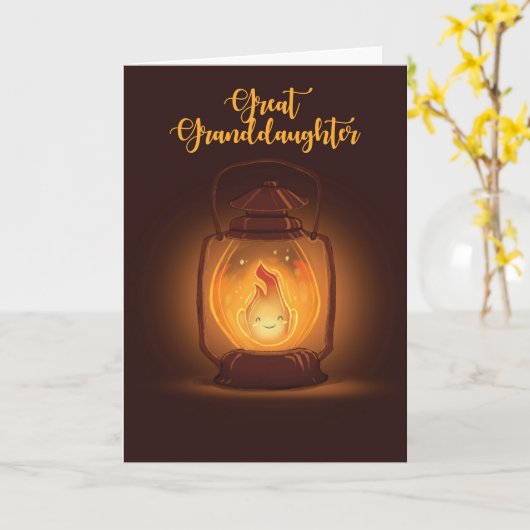 Grootdochter denken aan je Camp Lantern Kaart (Gele Bloem)