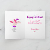 Grootdochter Dinosaur Paars gepersonaliseerd C Kaart (Binnen)