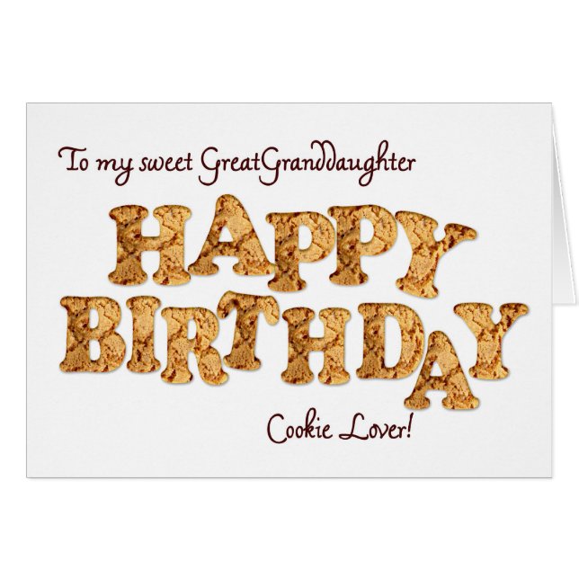 Grootdochter, een kaart voor een koekjesliefhebber (Voorkant Horizontaal)