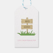 Grootdochter eerste verjaardag Cute Pink Owl Cadeaulabel (Achterkant)