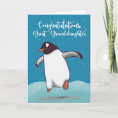 Grootdochter gefeliciteerd Penguin Jumpin Kaart (Voorkant)
