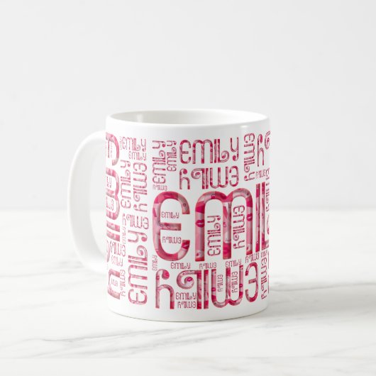 Grootdochter genaamd Emily Typography Mok (Voorkant links)