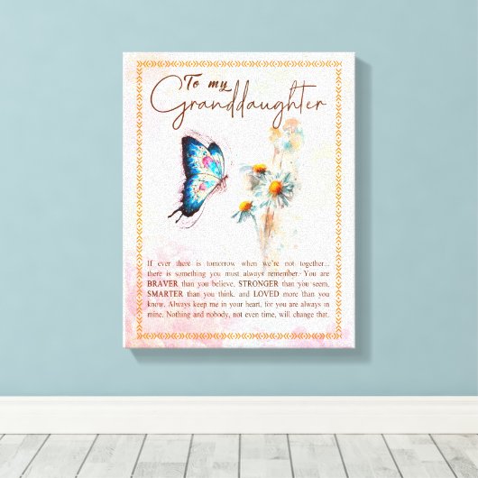 Grootdochter Gifts | Van opa Grandma Canvas Afdruk (Insitu (Houten vloer))