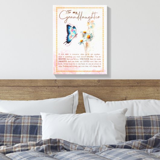 Grootdochter Gifts | Van opa Grandma Canvas Afdruk (Insitu (Slaapkamer))