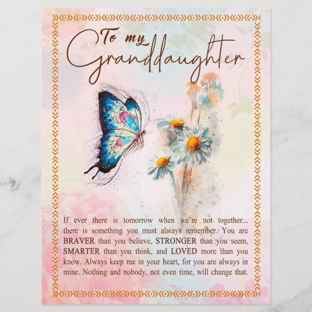 Grootdochter Gifts | Van opa Grandma Familie Briefhoofd (Voorkant)