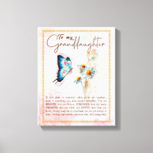 Grootdochter Gifts Van opa Grandma Familie Canvas Afdruk