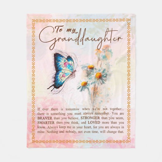 Grootdochter Gifts | Van opa Grandma Familie Fleece Deken (Voorkant)