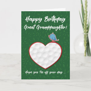Grootdochter Golf Sports Heart Birthday Kaart