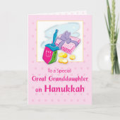 Grootdochter Hanukkah Blue met Dreidel Kaart (Voorkant)