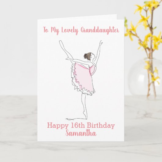 grootdochter Happy 16th Birthday Kaart (Gele Bloem)