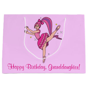 Grootdochter Happy Birthday Ballerina met Bow Large Cadeautasje