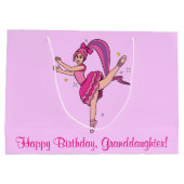 Grootdochter Happy Birthday Ballerina met Bow Large Cadeautasje (Achterkant)