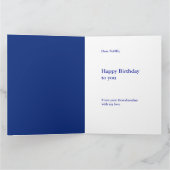 Grootdochter Happy Birthday Large blauw Kaart (Binnen)