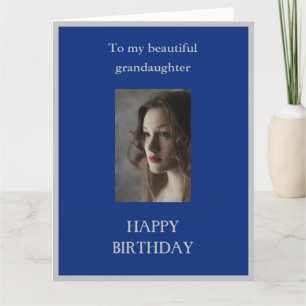 Grootdochter Happy Birthday Large blauw Kaart