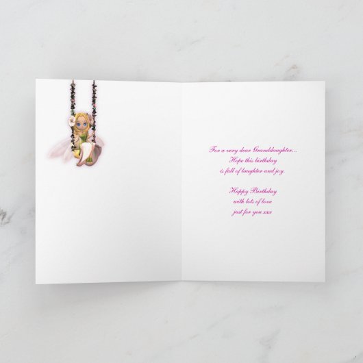 Grootdochter Happy Birthday schattige fee van de b Kaart (Binnen)