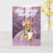 Grootdochter Happy Birthday schattige fee van de b Kaart (Gele Bloem)