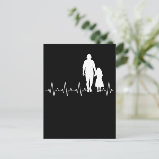 Grootdochter Heartbeat Opa Granddad Grandkid Briefkaart (Staand voorkant)