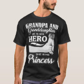Grootdochter Hero Princess Fathers T-shirt (Voorkant)