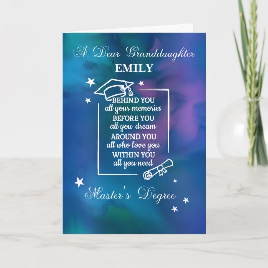 Grootdochter Master's Degree Afstuderen Quote Kaart (Voorkant)