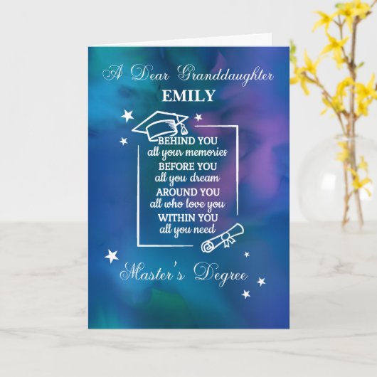 Grootdochter Master's Degree Afstuderen Quote Kaart (Gele Bloem)