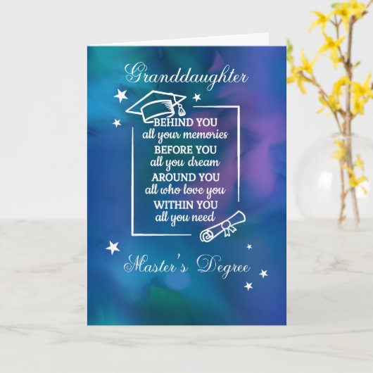 Grootdochter Master's Degree Afstuderen Quote Kaart (Gele Bloem)